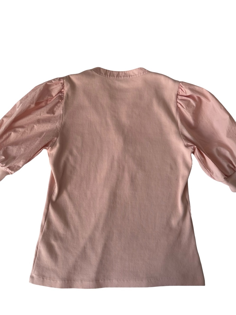Quince Women’s Mixed Media Puff Sleeve Top - Picture 3 of 7